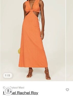 RACHEL Rachel Roy Orange Twist Cora Cutout Maxi Dress, size L
